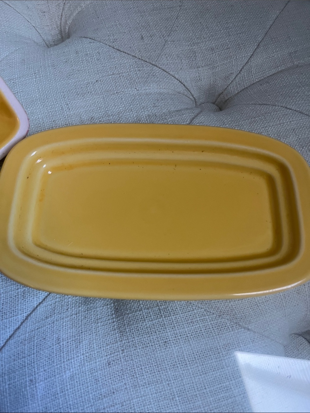 Fiesta Fiestaware Sunflower Yellow Ceramic Butter Dish with Lid Made in the USA - Picture 7 of 10